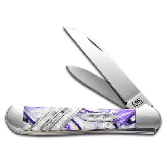 Case xx Copperhead Vault Collection Purple Passion & Ivory Quartz Corelon Stainless Pocket Knife