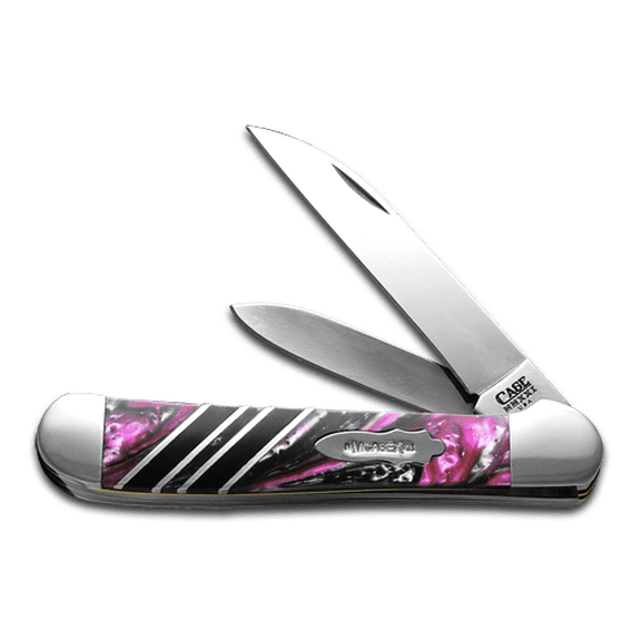 Case xx Knives Copperhead Vault Collection 1/250 Black & Pink & America's Black Coal Corelon Stainless Pocket Knife