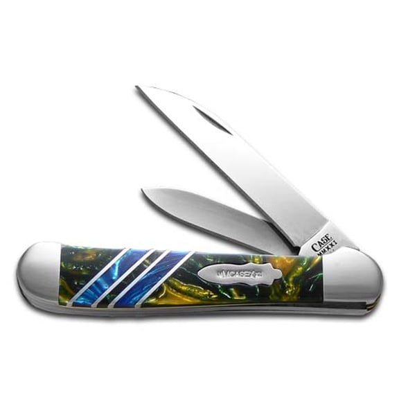 Case xx Knives Copperhead Vault Collection 1/250 Morning Mist & Sapphire Blue Corelon Stainless Pocket Knife