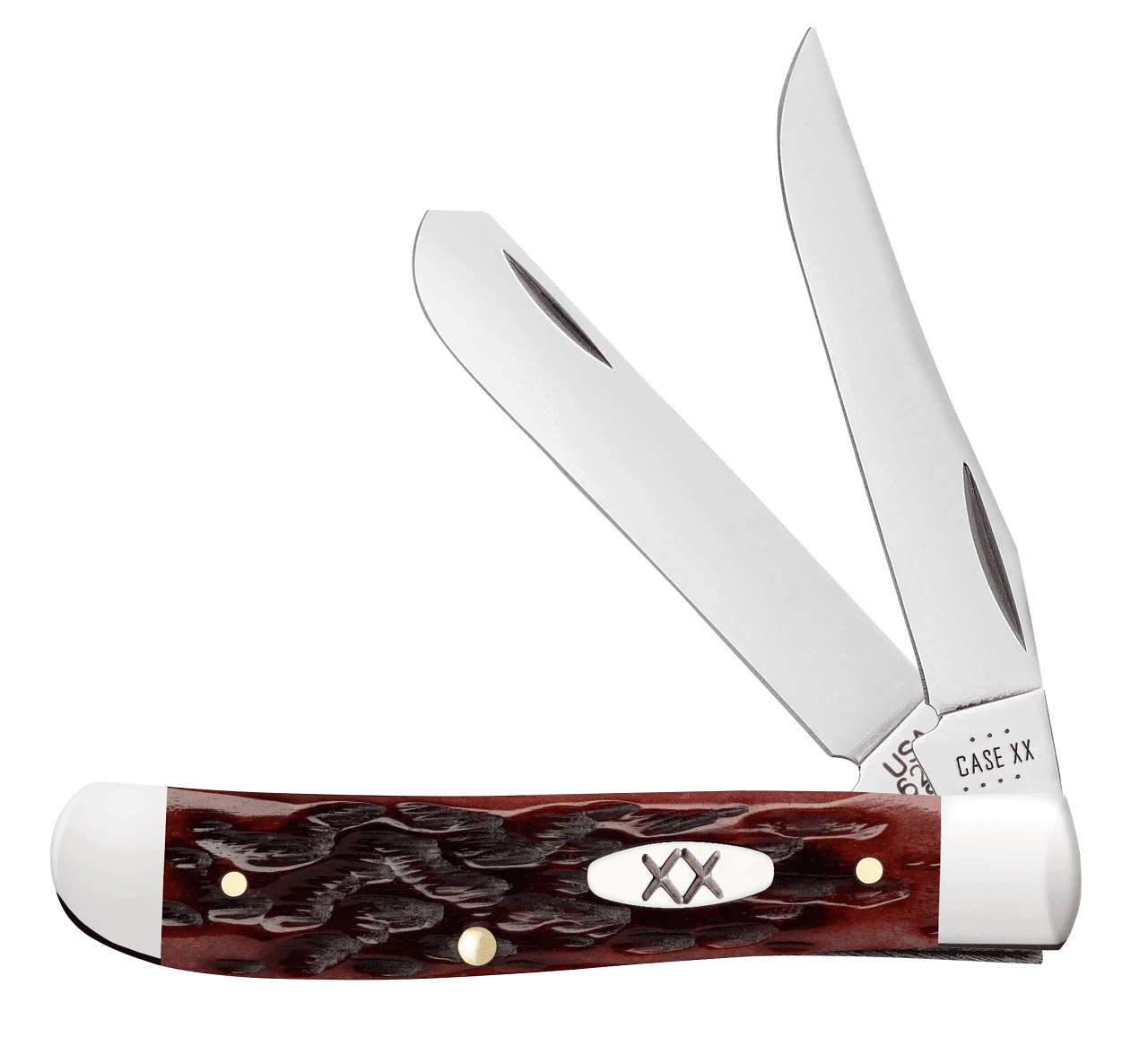 Case xx Knives Mini Trapper 25133 Jig Peach Seed Mahogany Bone Carbon