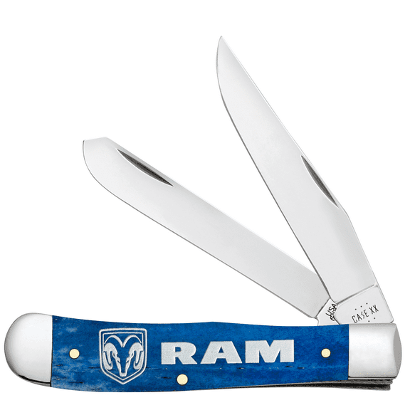 Case xx Knives Trapper RAM Navy Blue Bone 37482 Stainless Pocket Knife
