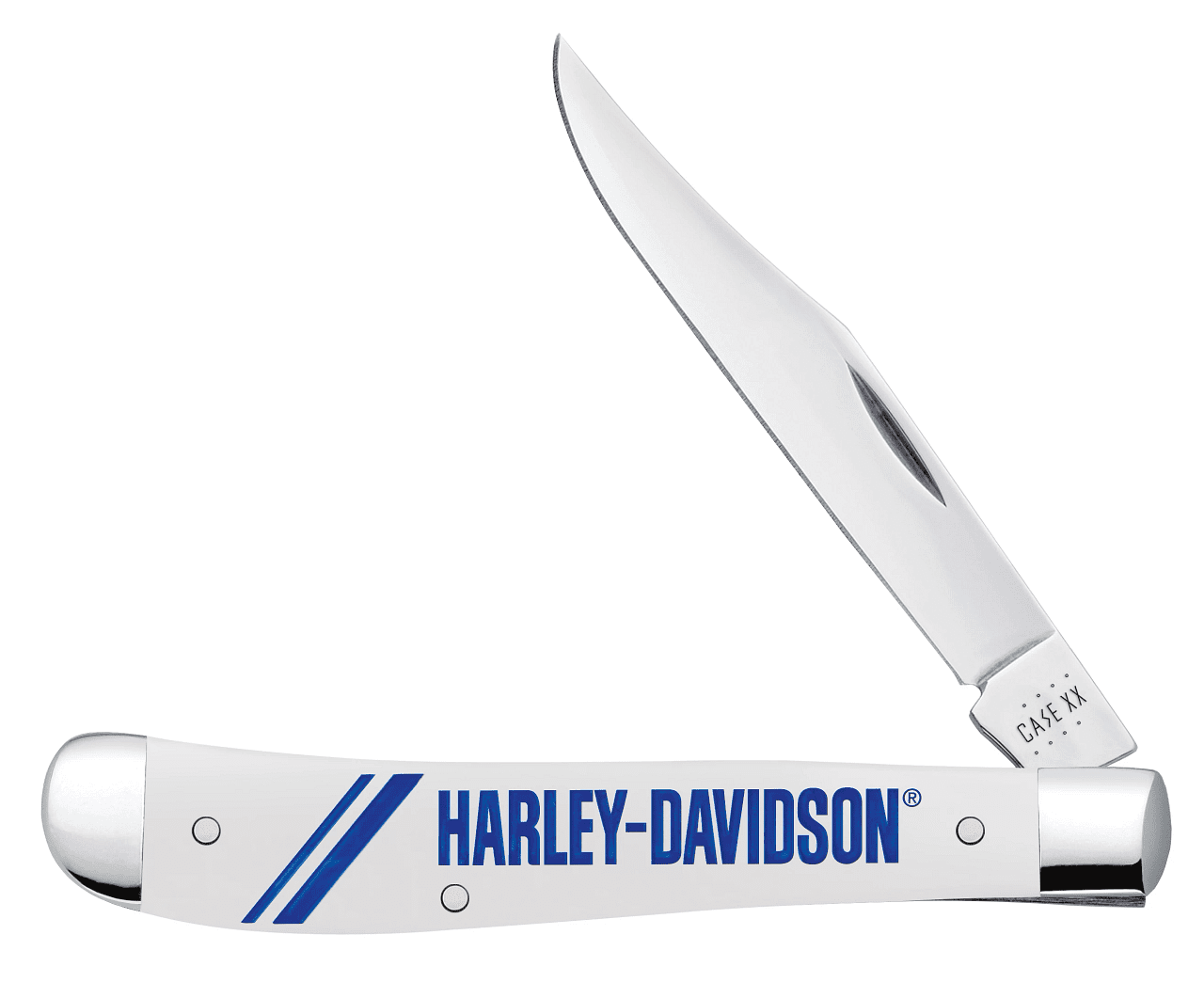 Case XX Knives Case XX Harley-Davidson White Composition Slimline Trapper Folding Knife