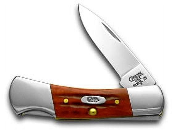 Case Cutlery 02758 Pocket Worn Lockback Pocket knife with Stainless Steel Blade Small Old Red Bone