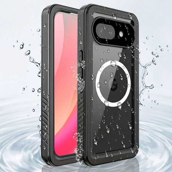 CaseArtistry IP68 Waterproof Magnetic Case for Google Pixel 10A, Full Body Built-in Screen Protector Anti-Scratch Rugged Cover Wireless Charging,Black