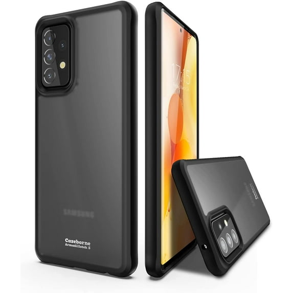 CaseBorne ArmadilloTek S Compatible with Samsung Galaxy A72 5G Hybrid Clear Case (2021 Release) - Matte Black