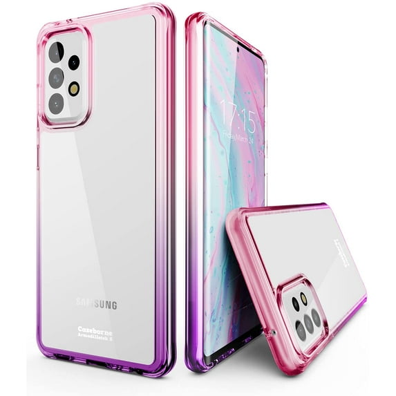 CaseBorne ArmadilloTek S Compatible with Samsung Galaxy A72 5G Hybrid Clear Case (2021 Release) - Gradient Pink