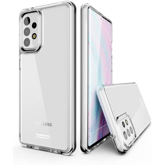 CaseBorne ArmadilloTek S Compatible with Samsung Galaxy A72 5G Hybrid Clear Case (2021 Release) - Pure Clear
