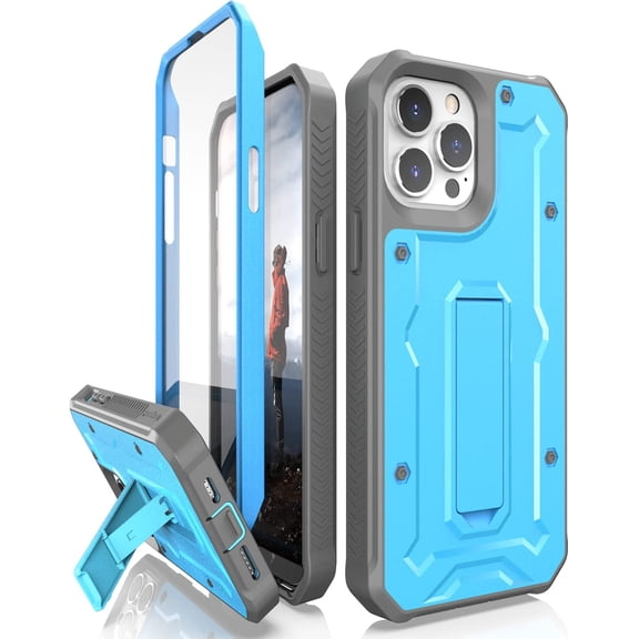 CaseBorne ArmadilloTek V Case for [iPhone 13 Pro Max] with Built-in Screen Protector & Kickstand Full-Body Multi-Layer Rugged - Blue