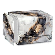 CaseBot Card Deck Box for MTG/TCG/CCG Cards, Magnetic Game Card Case Fits Up 180+ Game Cards with PU Divider Cloudy Marble