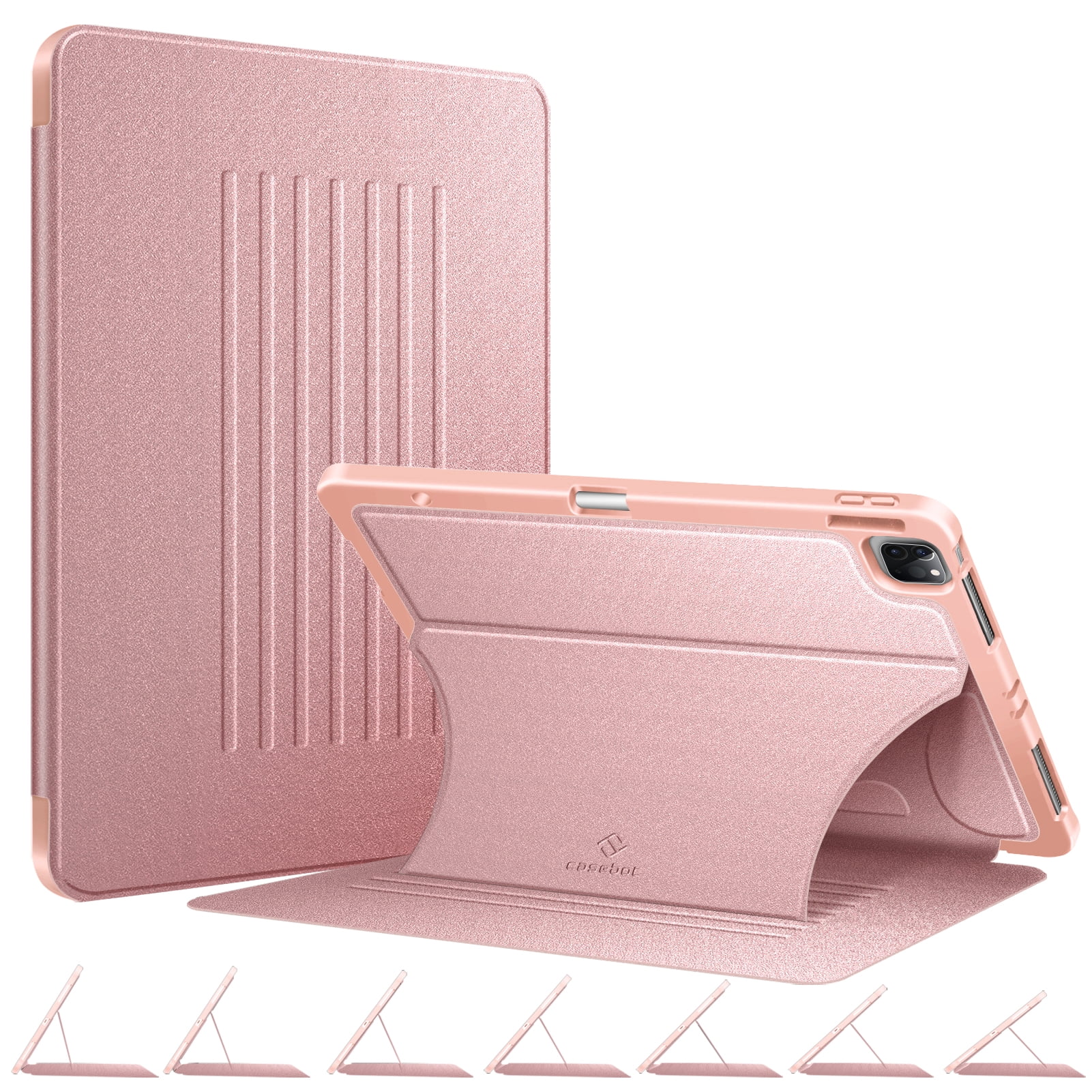 CaseBot Case for iPad Pro 12.9-inch 5th 4th & 3rd Generation (2021/2020/2018) - Shockproof Rugged Magnetic Soft TPU Back Cover w/Pencil Holder