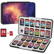 CaseBot Game Card Case for Nintendo Switch Games, [Shockproof] Hard Shell Protective and Durable 24 Slots Card & 24 Slots Micro SD Card Storage Holder Box, Slim and Portable, Galaxy