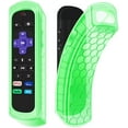 thumbnail image 1 of CaseBot Honey Comb Anti-Slip Shockproof Silicone Case Cover for Roku Ultra 4K 4800R (2020)/ 4670 (2019)/ 4661 (2018)/ 4660 (2017), Roku 1/2/3/4 Remote Controller,Green Glow, 1 of 8