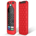thumbnail image 1 of CaseBot Remote Case for Alexa Voice Remote Pro (2022 Release) - Lightweight Anti-Slip Shockproof Honey Comb Silicone Protective Remote Controller Cover, Red, 1 of 7