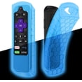 thumbnail image 1 of CaseBot Remote Case for Roku Voice, Roku Express 4K+ 2021, Ultra LT Enhanced Voice, Express 3930, Premiere+ 3921, Streaming Stick+ Remote, Honey Comb Anti Slip Shockproof Silicone Cover, Sky Blue-Glow, 1 of 8