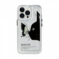 thumbnail image 1 of CaseCaca Cute Butterfly Kissing Black Cat Phone Case for iPhone 14 Pro, Soft TPU Protective Cover, 1 of 7