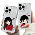 thumbnail image 1 of CaseCaca Cute Couple Cartoon Clear Phone Case Set for iPhone X/11/12/13/14/15/16 Pro Max - His & Hers Matching TPU Protective Covers, 1 of 6