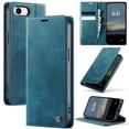 thumbnail image 1 of CaseMe Calf Leather Lining Microfibre Wallet Case For iPhone 16e 6.1-inch with RFID Blocking,Magnetic Closure,Card Slots,Cash Slot,Kickstand,Shockproof Flip Folio Protective Phone Case,Blue, 1 of 10