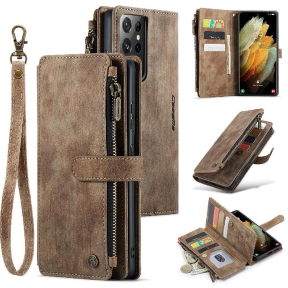 CaseMe Case for Samsung Galaxy S21 Ultra Drivers License Card Slots Wallet Case for Women Men Drivers License Card Slots With Card Holder