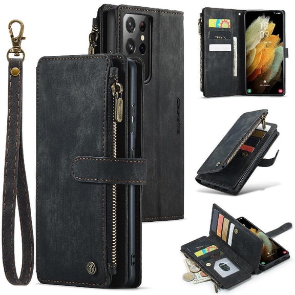 CaseMe Case for Samsung Galaxy S21 Ultra Drivers License Card Slots Wallet Case for Women Men Drivers License Card Slots With Card Holder