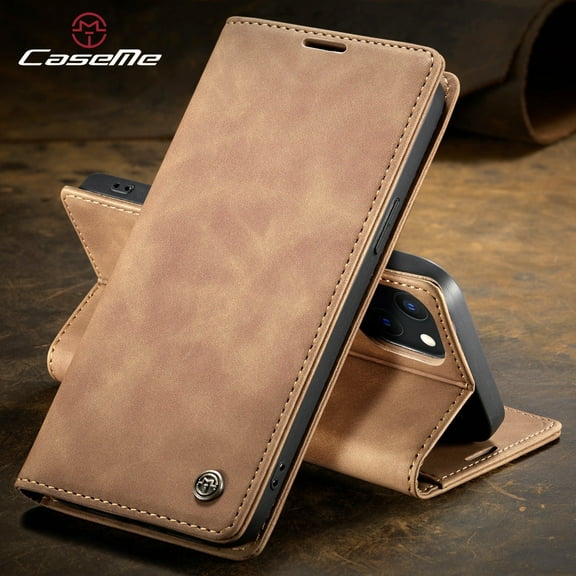 CaseMe Flip Wallet Leather Case for iPhone 16ProMax 16Pro 16Plus 16 15ProMax 15Pro 15Plus 15 14ProMax 14Pro 14Plus 14 13ProMax 13Pro 13 13Mini 12ProMax 12Pro 12 12Mini 11ProMax 11Pro 11 XSMax XS XR X