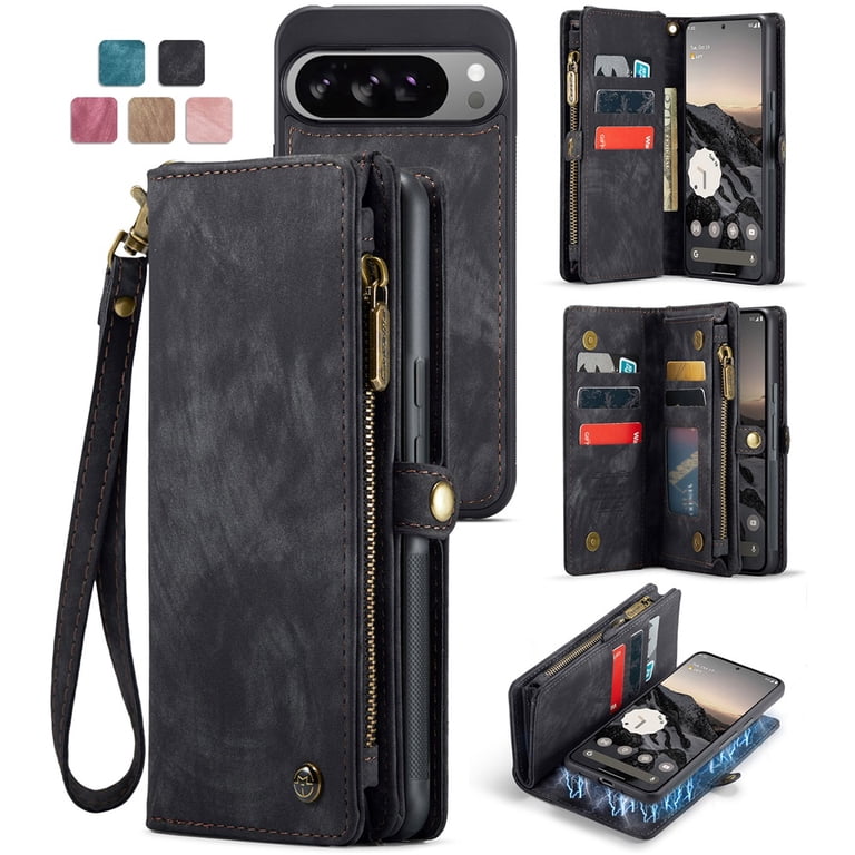 YUECXIN Fliphoes Voor Google Pixel 10 Pro XL – PU-leer, Portemonnee, Kaartvakken, Standaard, Magsafe, Zwart