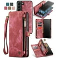 thumbnail image 1 of CaseMe Leather Case for Samsung Galaxy S22 5G,2 in 1 Detachable Wallet Case with 8-Card Holder Zipper Bills Slot,Magnetic Shockproof Flip Leather Cover Zipper Pocket Phone Cases,Red, 1 of 8