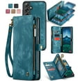 thumbnail image 1 of CaseMe Leather Case for Samsung Galaxy S24 5G,2 in 1 Detachable Wallet Case with 8-Card Holder Zipper Bills Slot,Magnetic Shockproof Flip Leather Cover Zipper Pocket Phone Cases,Blue, 1 of 8