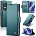thumbnail image 1 of CaseMe Leather For Samsung Galaxy Z Fold8 Ultra 5G Wallet Case with RFID Blocking, Card Holder Magnetic Clasp Kickstand Folio Case,Green, 1 of 12
