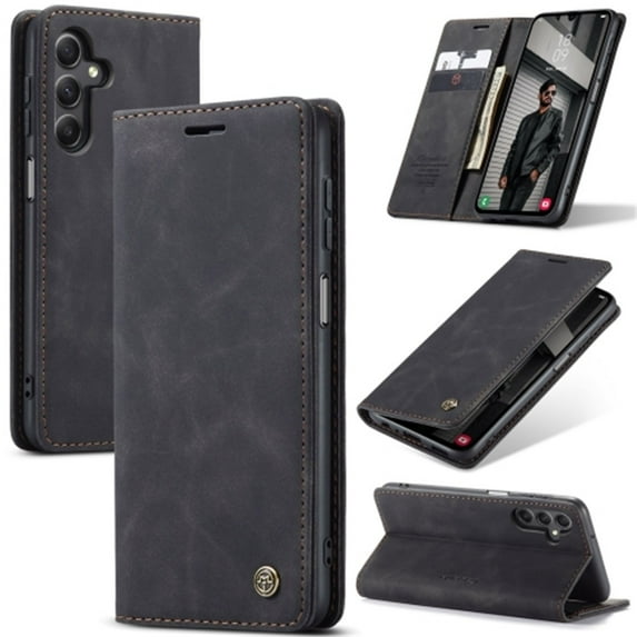 CaseMe Leather for Samsung Galaxy A15 4G/5G Case, Flip Wallet Leather Case with Card Holder Magnetic Closure Shockproof Kickstand Protective Phone Cases Cover for Samsung Galaxy A15 4G/5G 6.5-inch