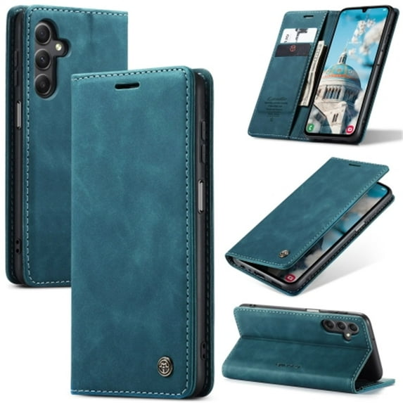 CaseMe Leather for Samsung Galaxy A15 4G/5G Case, Flip Wallet Leather Case with Card Holder Magnetic Closure Shockproof Kickstand Protective Phone Cases Cover for Samsung Galaxy A15 4G/5G 6.5-inch