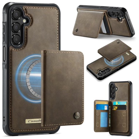 CaseMe Leather For Samsung Galaxy A16 4G/5G Case【RFID Blocking】 2 In 1 Detachable Leather Wallet Magnetic Flip Cover Multi-Card Slots Case,Coffee,For Galaxy A16 4G/5G