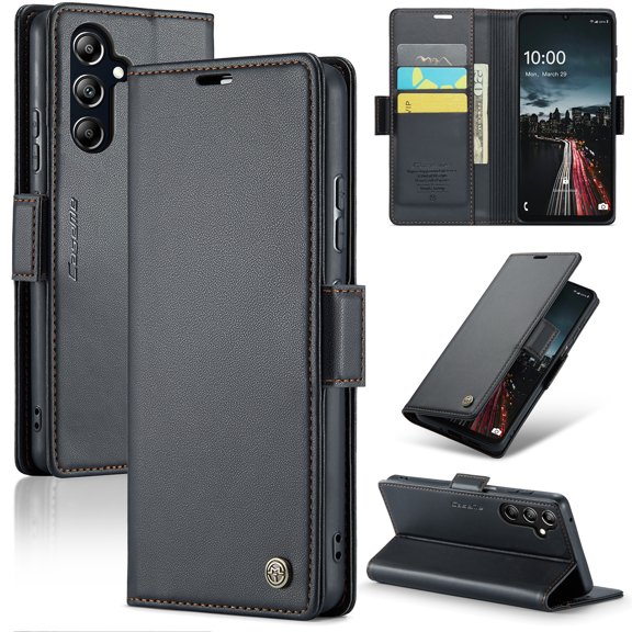 CaseMe Leather For Samsung Galaxy A16 5G Wallet Case with RFID Blocking, For Samsung Galaxy A16 5G Case Wallet for Women Men Card Holder Magnetic Clasp Kickstand Folio Case for Samsung Galaxy A16 5G