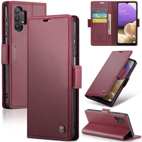 CaseMe Leather For Samsung Galaxy A32 5G Wallet Case with RFID Blocking, For Samsung Galaxy A32 5G Case Wallet for Women Men Card Holder Magnetic Clasp Kickstand Folio Case for Samsung Galaxy A32 5G