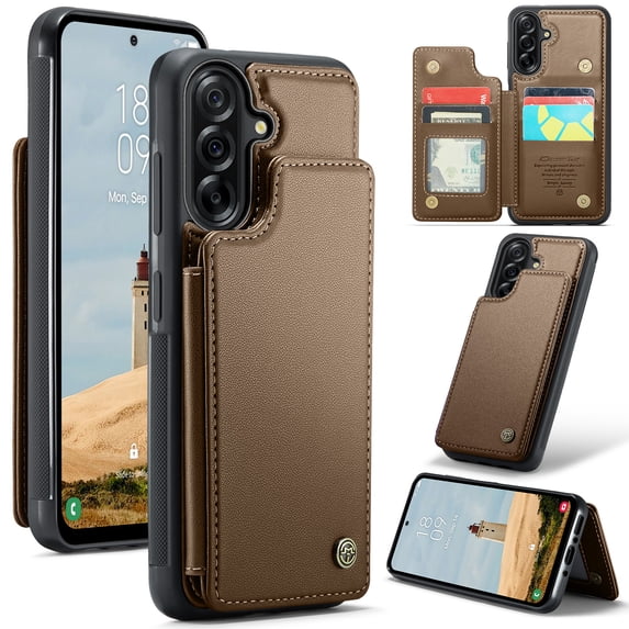 CaseMe Leather for Samsung Galaxy A56 5G Case with Card Holder, Wallet Case for Women Men with RFID Blocking, Durable Leather Kickstand Magnetic Clasp Shockproof Phone Case for Samsung Galaxy A56 5G