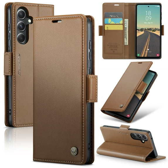 CaseMe Leather For Samsung Galaxy S23 FE Wallet Case with RFID Blocking, For Samsung Galaxy S23 FE Case Wallet for Women Men Card Holder Magnetic Clasp Kickstand Folio Case for Samsung Galaxy S23 FE