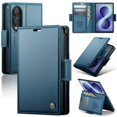 thumbnail image 1 of CaseMe Leather For Samsung Galaxy Z Fold8 5G Wallet Case with RFID Blocking, Card Holder Magnetic Clasp Kickstand Folio Case,Blue,For Galaxy Z Fold8 5G, 1 of 12