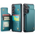 thumbnail image 1 of CaseMe Leather for Samsung S26 Case with Card Holder, Wallet Case for Women Men with RFID Blocking, Durable Leather Kickstand Magnetic Clasp Shockproof Phone Case for Samsung Galaxy S26,Green, 1 of 11