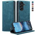 thumbnail image 1 of CaseMe Leather for Samsung Galaxy A27 5G Case, Flip Wallet Leather Case with Card Holder Magnetic Closure Phone Cases,Blue,For Galaxy A27 5G, 1 of 10