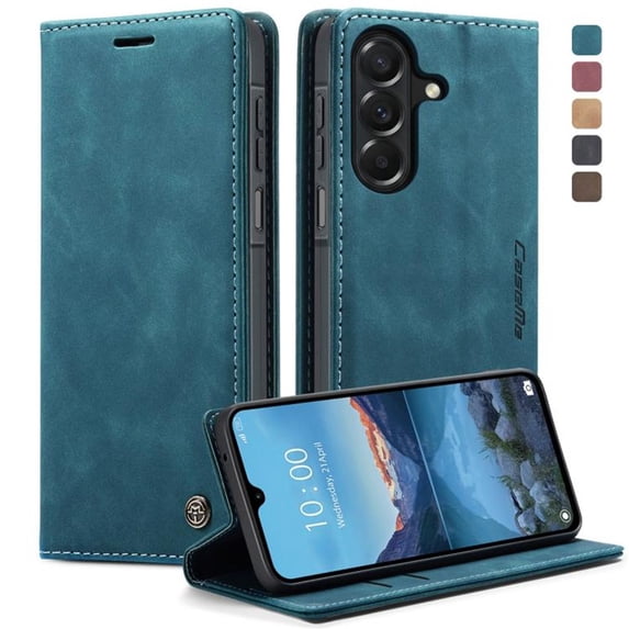 CaseMe Leather for Samsung Galaxy A27 5G Case, Flip Wallet Leather Case with Card Holder Magnetic Closure Phone Cases,Blue,For Galaxy A27 5G