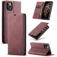 thumbnail image 1 of CaseMe Leather for iPhone 11 Pro Max Case, Flip Wallet Leather Case with Card Holder Magnetic Closure Shockproof Kickstand Protective Phone Cases Cover for iPhone 11 Pro Max,Wine Red, 1 of 12