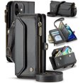 thumbnail image 1 of CaseMe Leather for iPhone 12 Mini 5.4-inch Case Wallet【RFID Blocking】with 7-Card Holder Zipper Bills Slot, Soft PU Leather Magnetic Shoulder Wrist Strap for iPhone 12 Mini 5.4-inch Wallet Case Women, 1 of 11