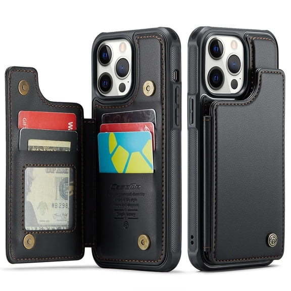 CaseMe Leather for iPhone 12 Pro Max Case with Card Holder, Wallet Case for Women Men with RFID Blocking, Durable Leather Kickstand Magnetic Clasp Shockproof Phone Case for iPhone 12 Pro Max 6.7-inch