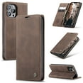thumbnail image 1 of CaseMe Leather for iPhone 13 Pro Case, Flip Wallet Leather Case with Card Holder Magnetic Closure Shockproof Kickstand Protective Phone Cases Cover for iPhone 13 Pro,Coffee,For iPhone 13 Pro, 1 of 12