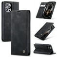 thumbnail image 1 of CaseMe Leather for iPhone 13 Pro Max Case, Flip Wallet Leather Case with Card Holder Magnetic Closure Shockproof Kickstand Protective Phone Cases Cover for iPhone 13 Pro Max,Black, 1 of 12