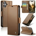 thumbnail image 1 of CaseMe Leather For iPhone 17 Wallet Case with RFID Blocking, For iPhone 17 Case Wallet for Women Men Card Holder Magnetic Clasp Kickstand Folio Case for iPhone 17,Brown,For iPhone 17, 1 of 10