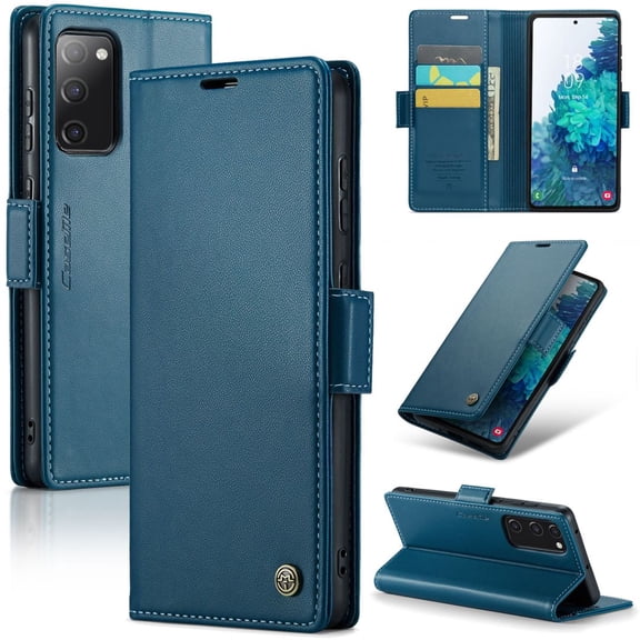 CaseMe Wallet Case for Samsung Galaxy S20 FE Premium Leather Case wih RFID Blocking Function Card Slots Kickstand Magnetic Clasp Shockproof Cover for Men Women for Samsung Galaxy S20 FE