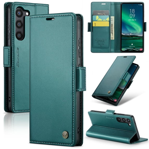 CaseMe Wallet Case for Samsung Galaxy S24 Plus Premium Leather Case wih RFID Blocking Function Card Slots Kickstand Magnetic Clasp Shockproof Cover for Men Women for Samsung Galaxy S24 Plus
