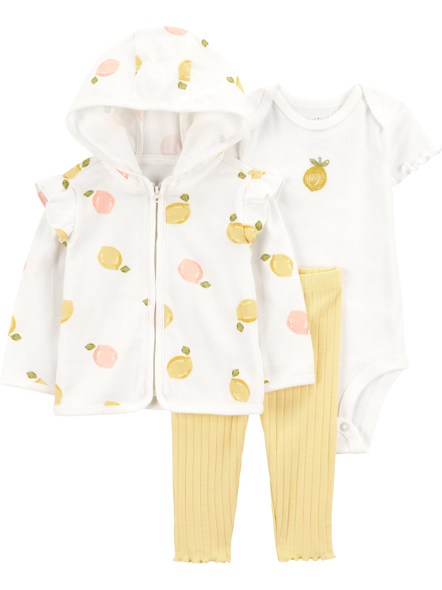 Carter's Child of Mine Baby Girl Cardigan Outfit Set, 3-Piece, Sizes 0/3-24 Months