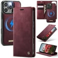 thumbnail image 1 of CaseMe Wallet Case for iPhone 14 Pro Max Compatible with Magsafe, 2-in-1 PU Leather【RFID Blocking】Flip Card Holder Stand Shockproof Magnetic Detachable Cover for iPhone 14 Pro Max 6.7",Wine Red, 1 of 10