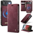 thumbnail image 1 of CaseMe Wallet Case for iPhone Air Compatible with Magsafe, 2-in-1 PU Leather【RFID Blocking】Flip Card Holder Stand Shockproof Magnetic Detachable Cover for iPhone Air 6.5",Wine Red,For iPhone Air, 1 of 10